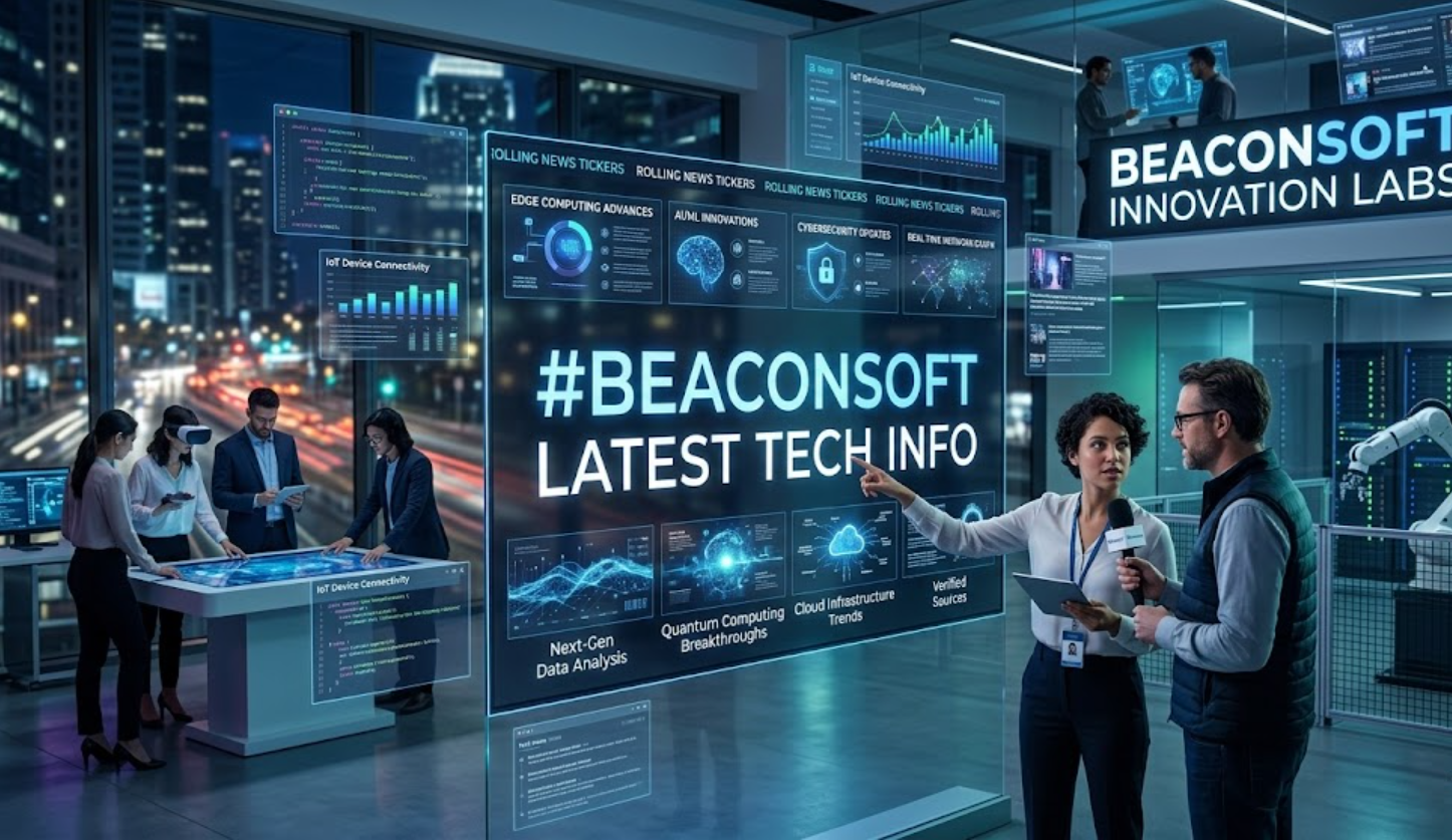 Beaconsoft latest tech info guide covering AI, cybersecurity, cloud computing, mobile technology, and software trends