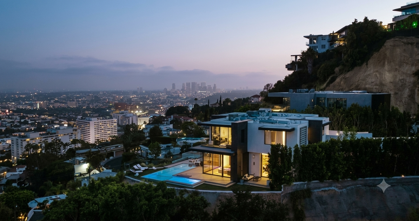 Sunset Strip street view in West Hollywood California zip code 90069